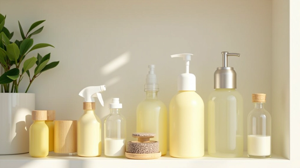 Collection de flacons en verre réutilisables pour produits nettoyants