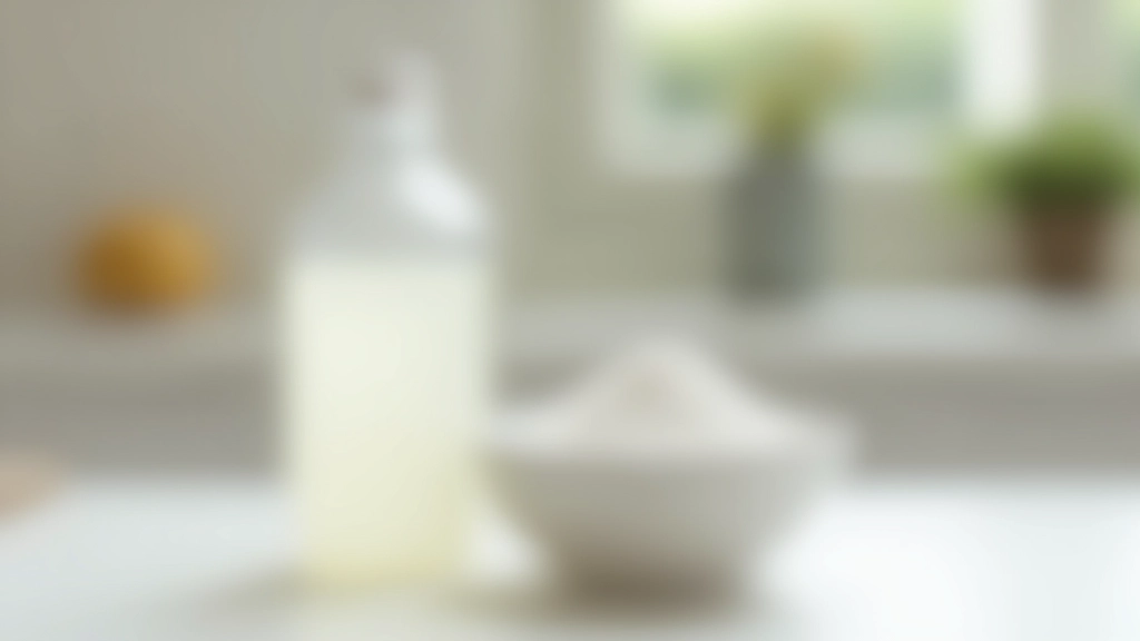 Vinaigre blanc et bicarbonate sur une surface de cuisine